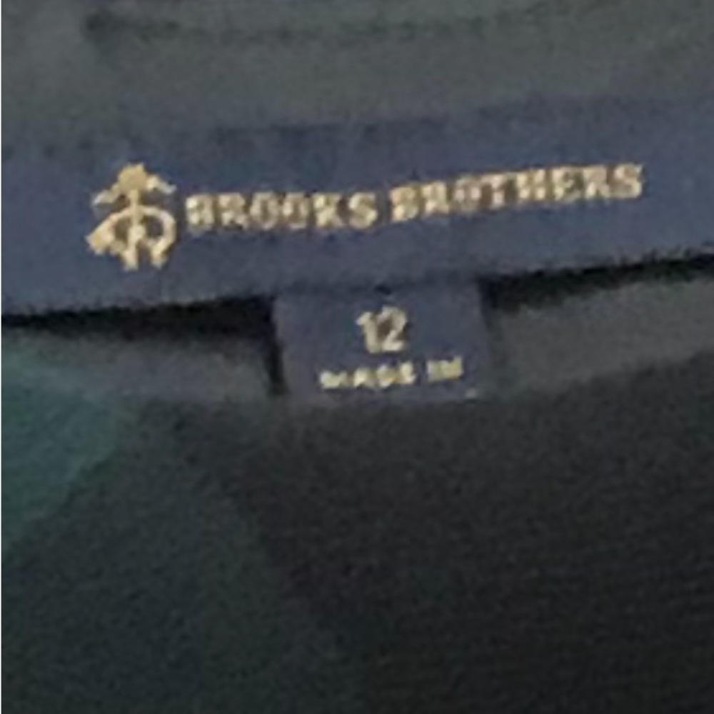 Brooks Brothers Sleeveless Navy/ Teal Check Sheath Dress - Picture 6 of 6